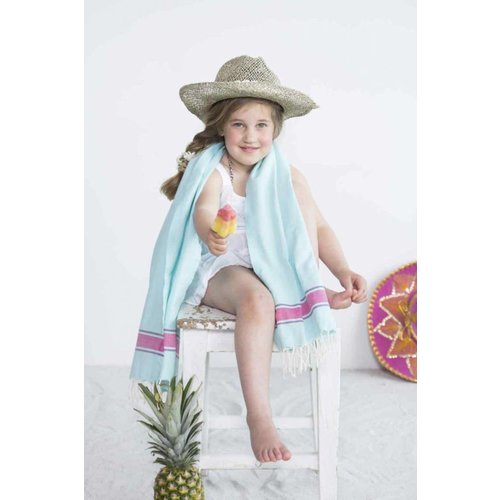 Call it Fouta! kids hamamdoek light blue pink