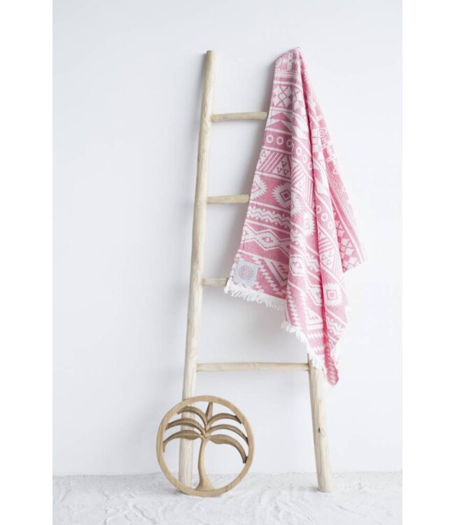 hamamdoek Aztec soft red 170x85cm