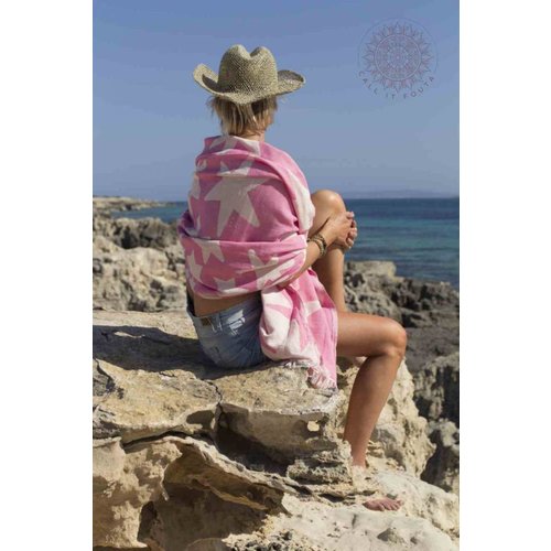 Call it Fouta! hamamdoek Stars pink 175x95cm