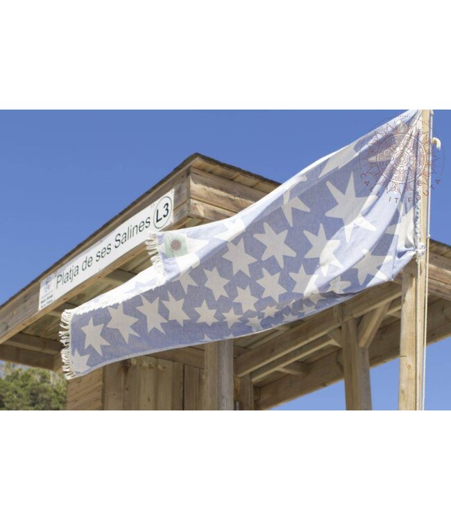 hamamdoek Stars blue 175x95cm