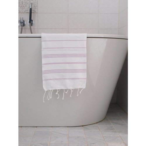 Ottomania hamam handdoek wit/lichtlila