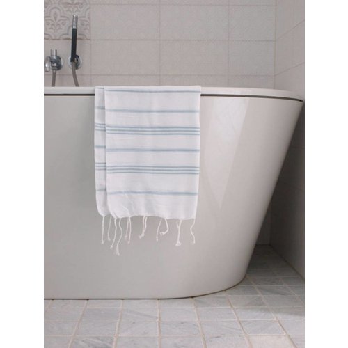 Ottomania hamam handdoek wit/zeegroen Ottomania hamam handdoek wit/zeegroen