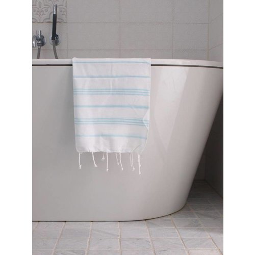 Ottomania hamam handdoek wit/lichtturquoise Ottomania hamam handdoek wit/lichtturquoise