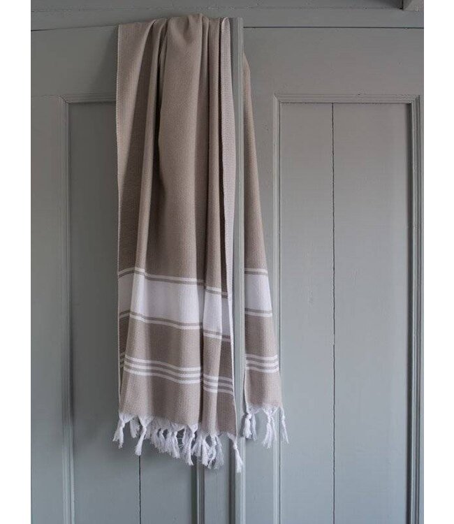 hamamdoek Honingraat grijsbeige 170x100cm