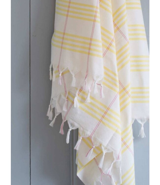 biologische hamamdoek XL geel 210x100cm