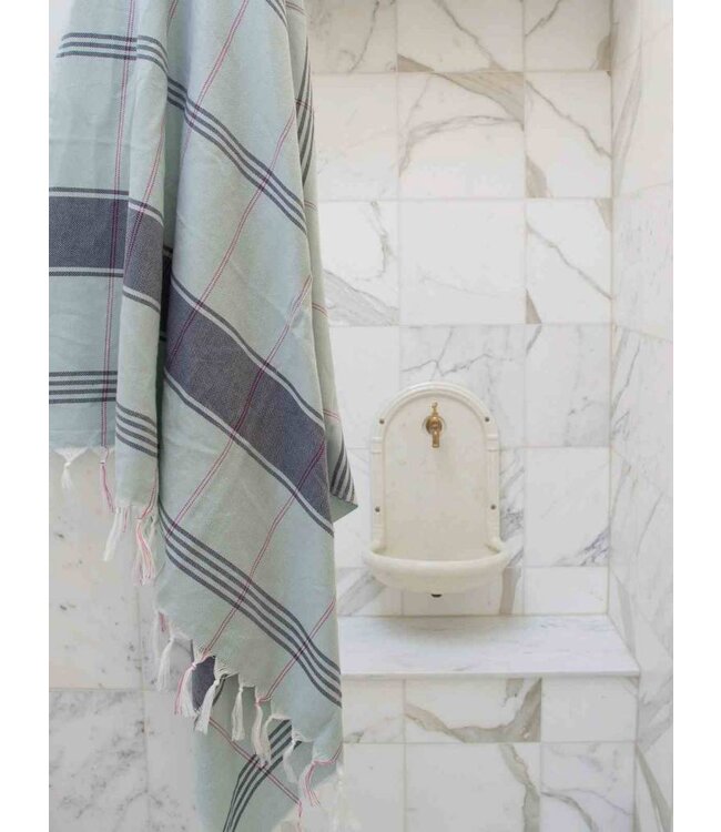 organic hamamdoek biokatoen zeegroen 170x100cm