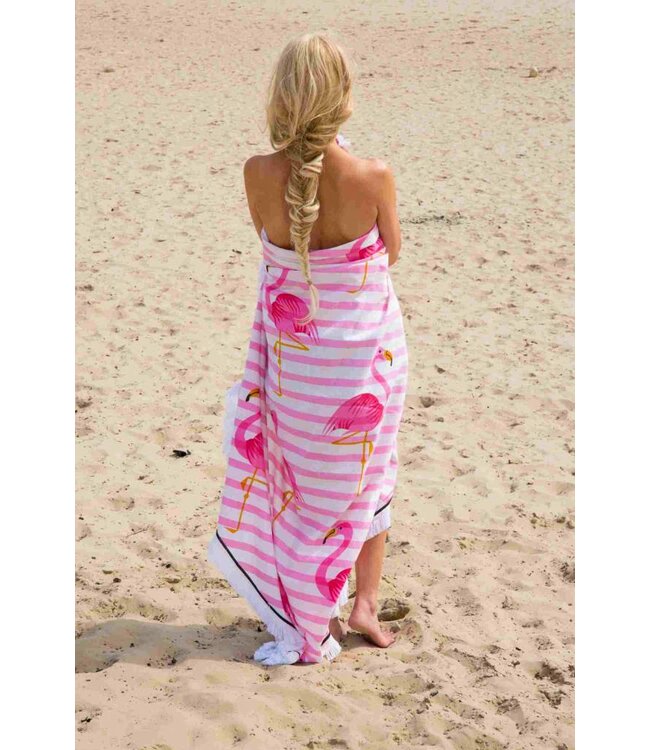 Roundie Gypsy Flamingo pink fringe diameter ca. 175cm