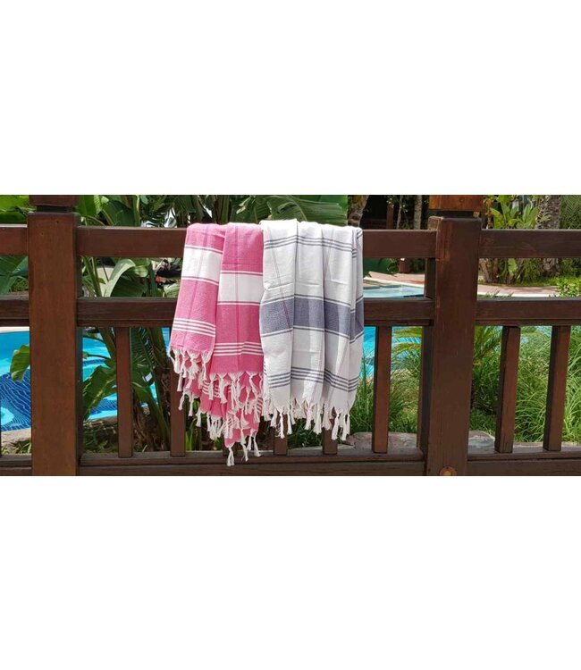 organic hamamdoek biokatoen robijnrood geruit 170x100cm