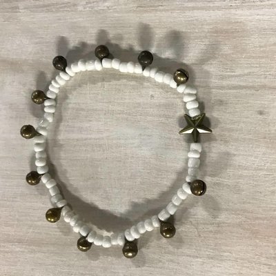 anklet Star & Bells white