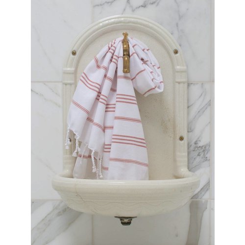 Ottomania hamam handdoek wit/koper Ottomania hamam handdoek wit/koper