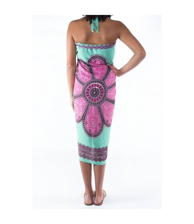 Pareo Flower seagreen tosca 160x110cm