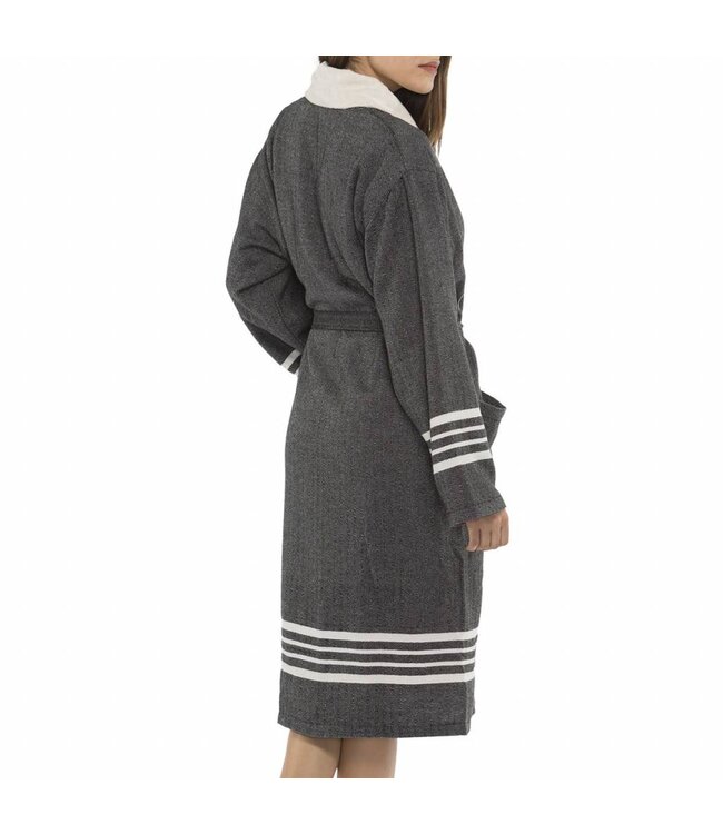 gevoerde hamam badjas Krem Sultan black