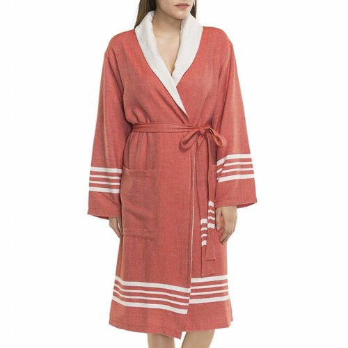 Lalay gevoerde hamam badjas Krem Sultan raspberry Lalay gevoerde hamam badjas Krem Sultan raspberry