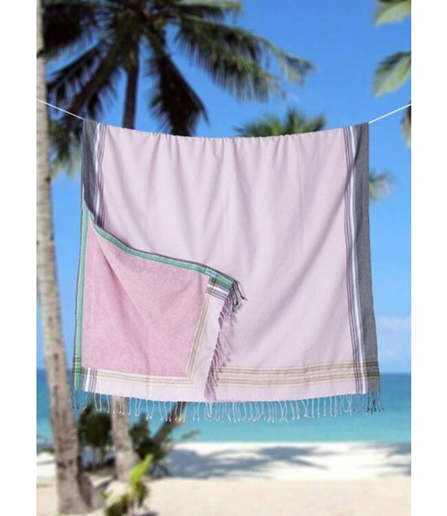 kikoy strandlaken powder pink 170x95cm