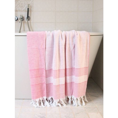 Ottomania hamamdoek met badstof fuchsia Ottomania hamamdoek met badstof fuchsia