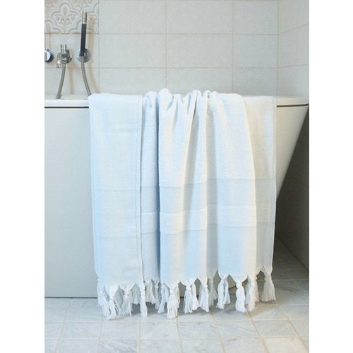 Ottomania hamamdoek met badstof lichtblauw Ottomania hamamdoek met badstof lichtblauw