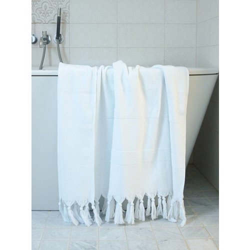 Ottomania hamamdoek met badstof wit Ottomania hamamdoek met badstof wit