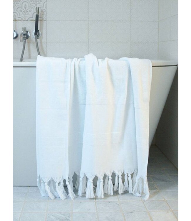 hamamdoek met badstof wit 170x95cm