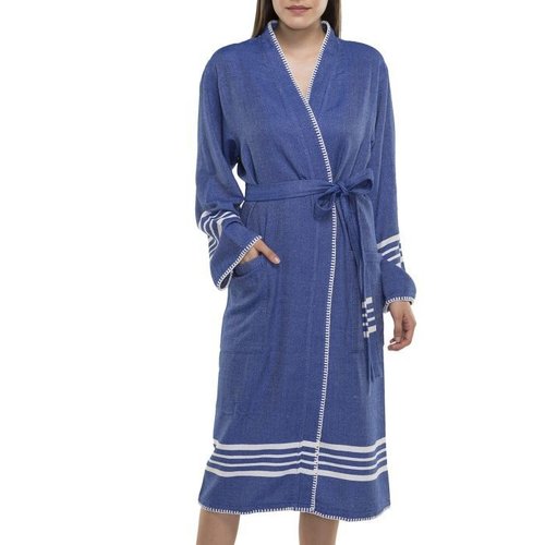 Lalay hamam badjas Krem Sultan kimono royal blue