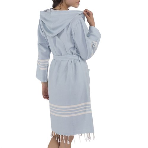 Lalay hamam badjas Sun light blue (zonder franjes)