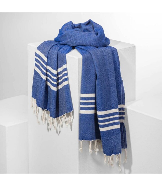 hamamdoek Krem Sultan XXL royal blue 220x170cm