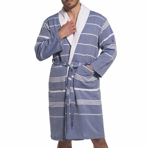 Lalay hamam badjas Leyla badstof royal blue Lalay hamam badjas Leyla badstof royal blue