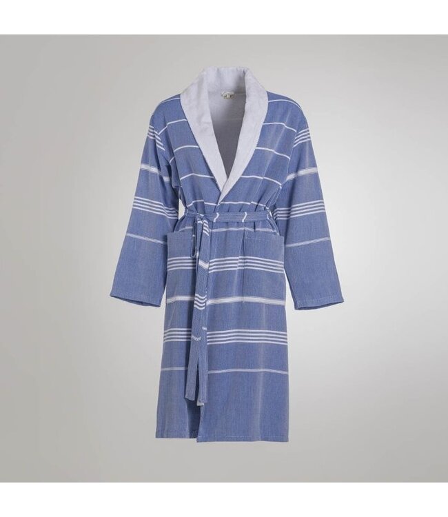 hamam badjas Leyla badstof royal blue