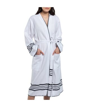 Lalay hamam badjas Krem Sultan kimono white black