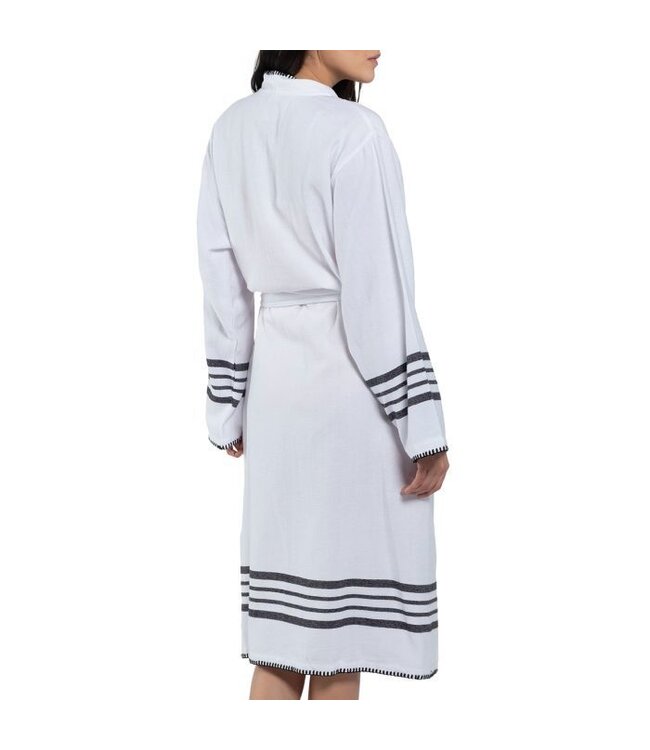 hamam badjas Krem Sultan kimono white black