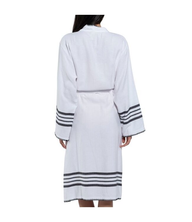 hamam badjas Krem Sultan kimono white black