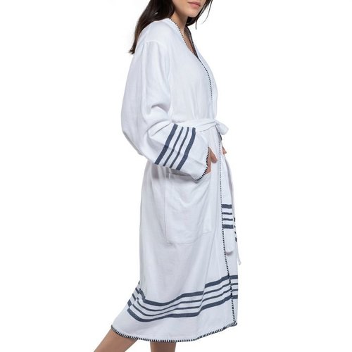 Lalay hamam badjas Krem Sultan kimono white navy Lalay hamam badjas Krem Sultan kimono white navy