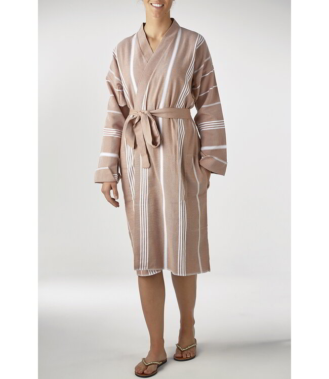 hamam badjas bruin maat M