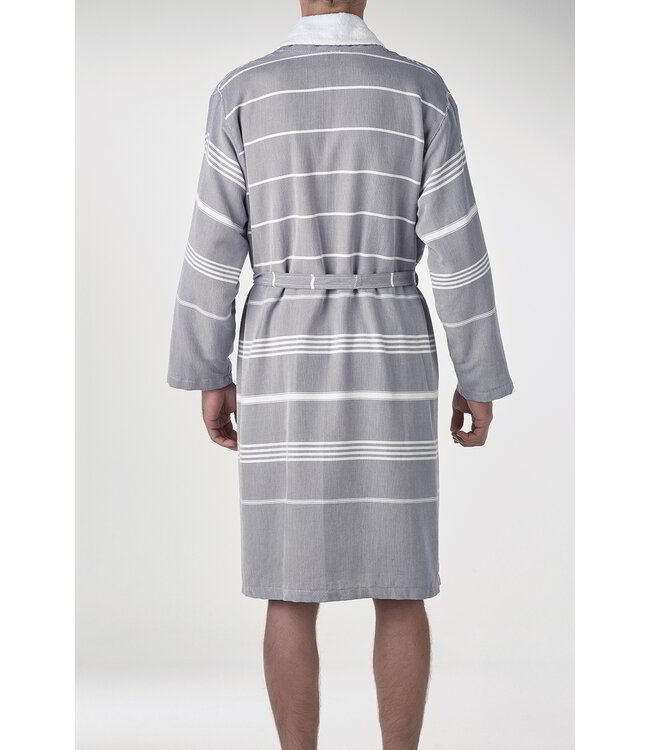 hamam badjas Leyla badstof dark grey