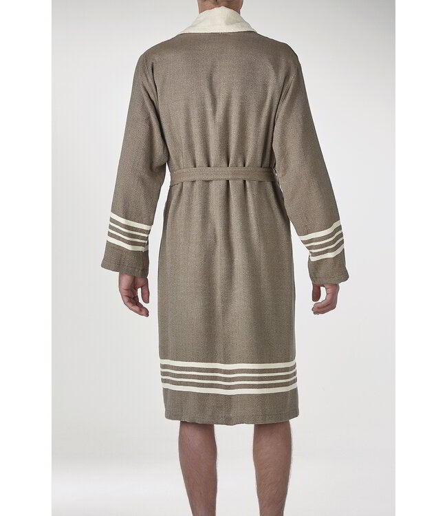 gevoerde hamam badjas Krem Sultan khaki