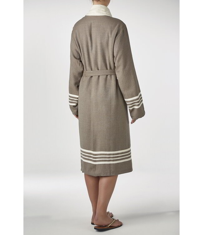 gevoerde hamam badjas Krem Sultan khaki