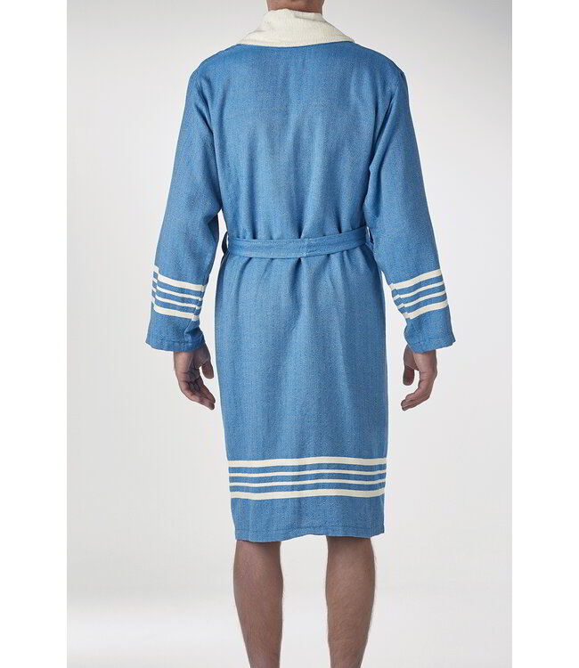 gevoerde hamam badjas Krem Sultan petrol blue