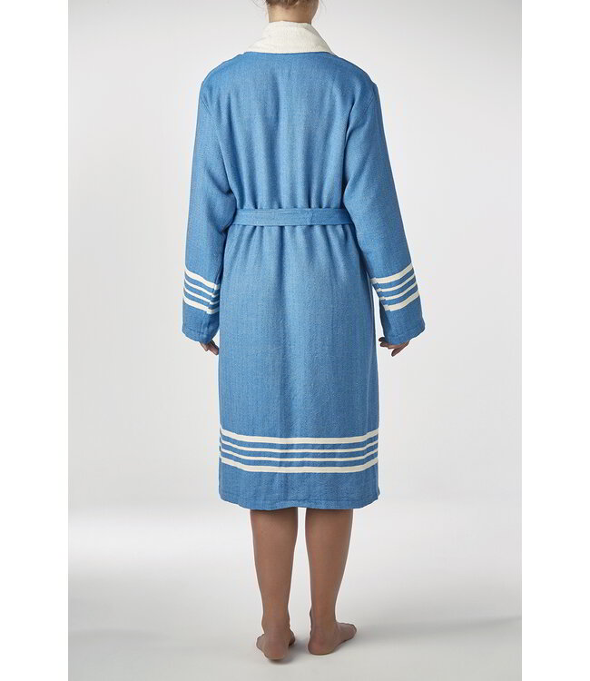 gevoerde hamam badjas Krem Sultan petrol blue