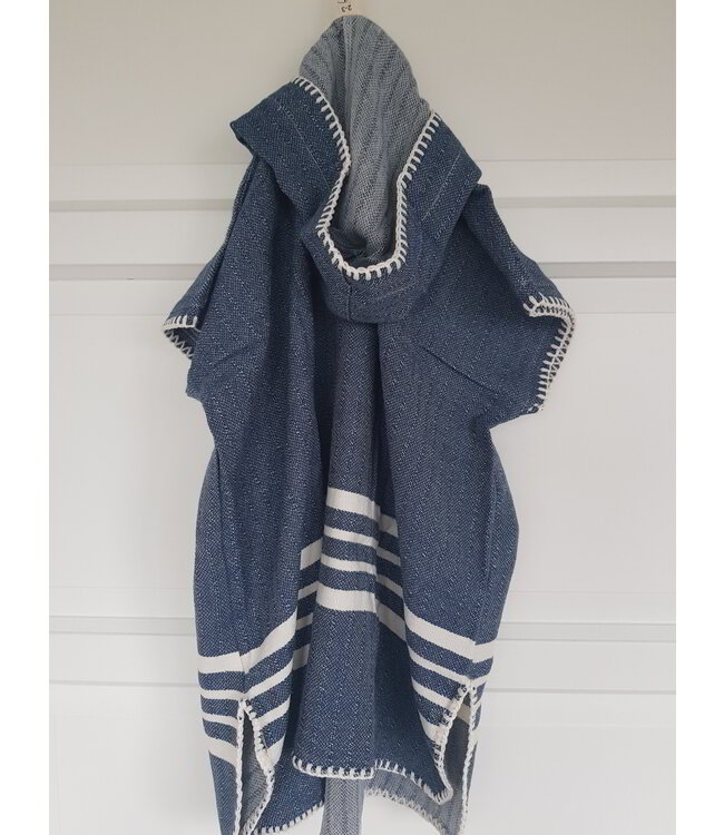 kinder strandponcho hamam navy