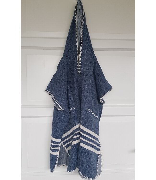 kinder strandponcho hamam navy