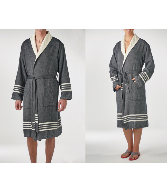 gevoerde hamam badjas Krem Sultan black