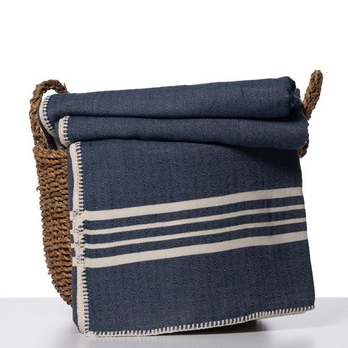 Lalay hamam plaid XXL Krem Sultan navy Lalay hamam plaid XXL Krem Sultan navy