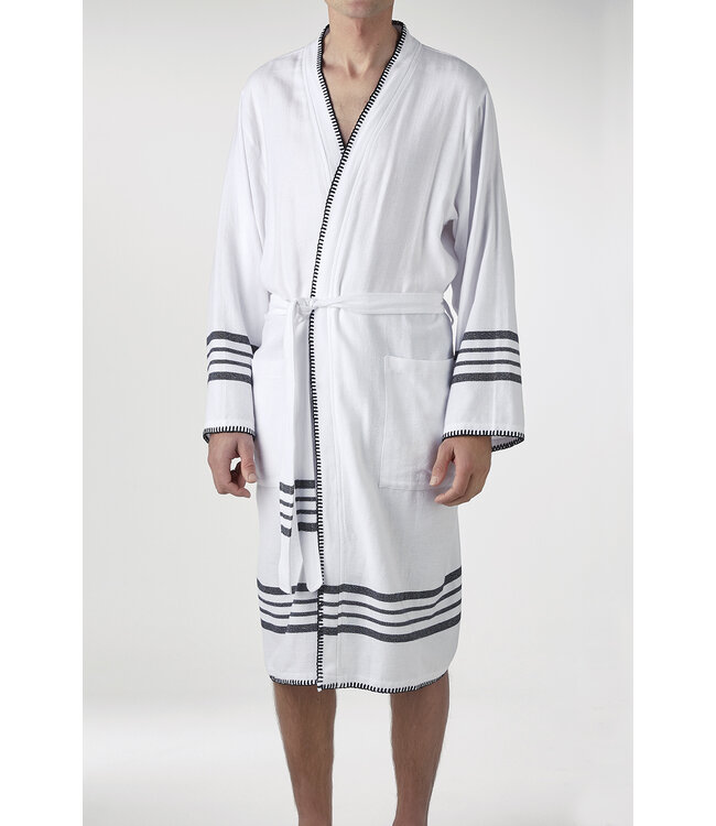 hamam badjas Krem Sultan kimono white black