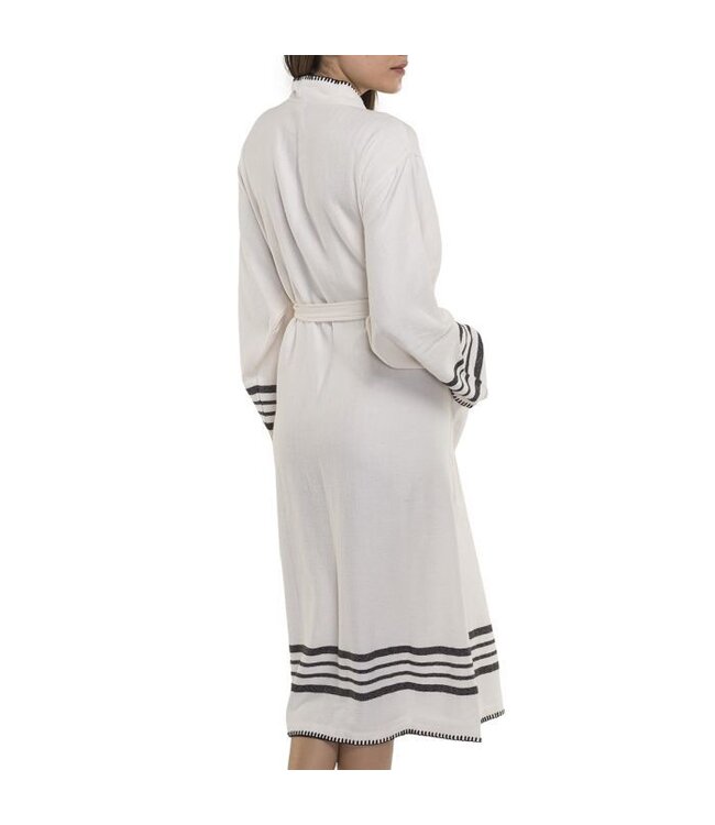 hamam badjas Krem Sultan natural black met farmer stitch