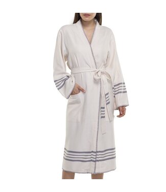 Lalay hamam badjas Krem Sultan kimono natural dark grey