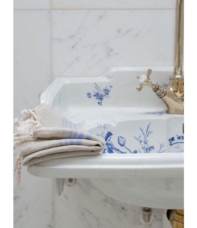 hamam gastendoek linnen lavendelblauw 30x50cm