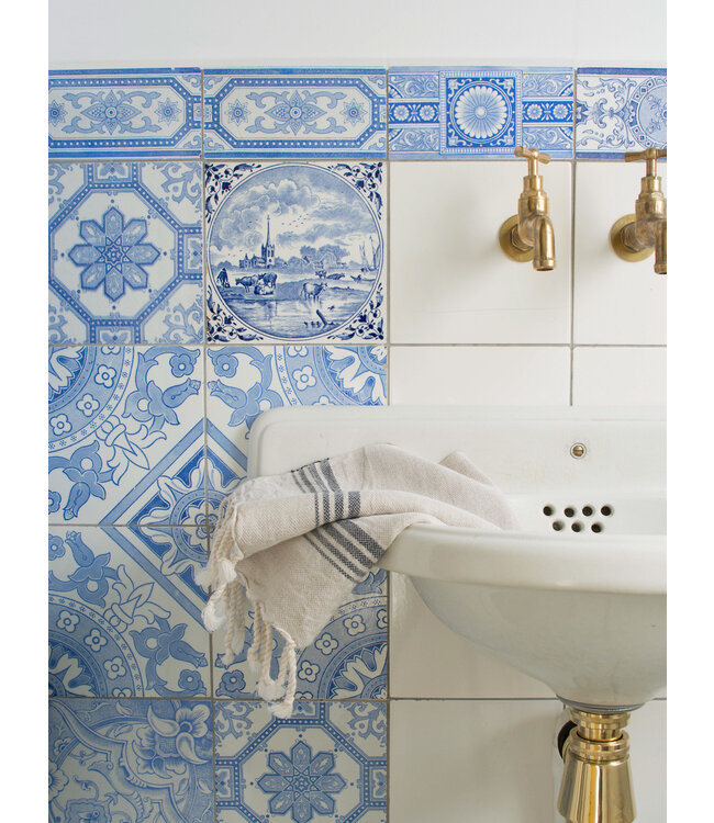 hamam gastendoek linnen zwart 30x50cm