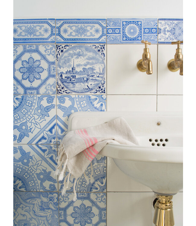 hamam gastendoek linnen zuurstokroze 30x50cm