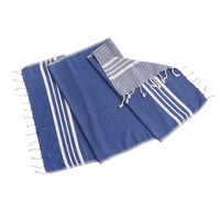 gastendoek Krem Sultan royal blue