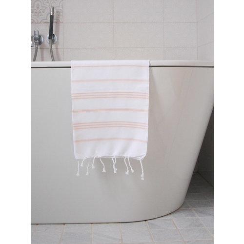 Ottomania hamam handdoek wit perzik Ottomania hamam handdoek wit perzik