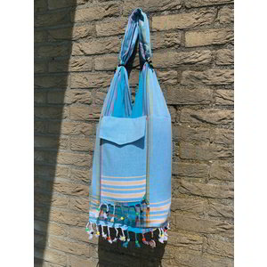 Hamams own Kikoy beach bag light blue